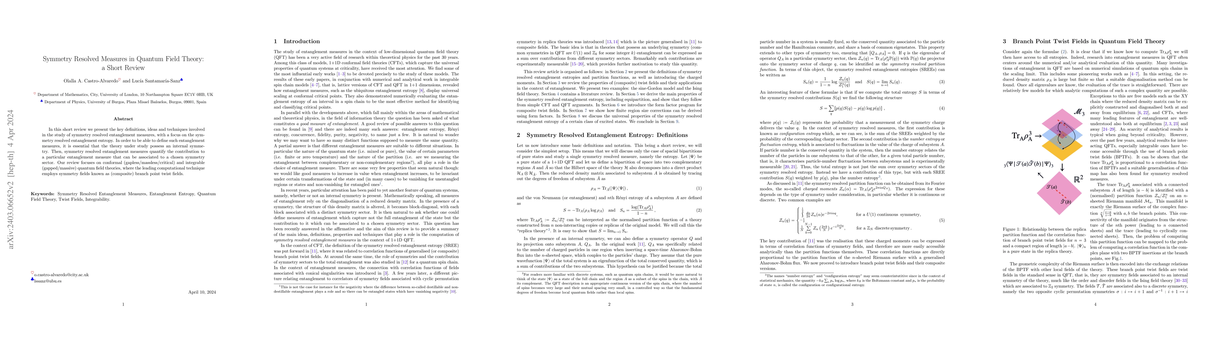 Thumbnail for Symmetry Resolved Measures in Quantum Field Theory: a Short Review