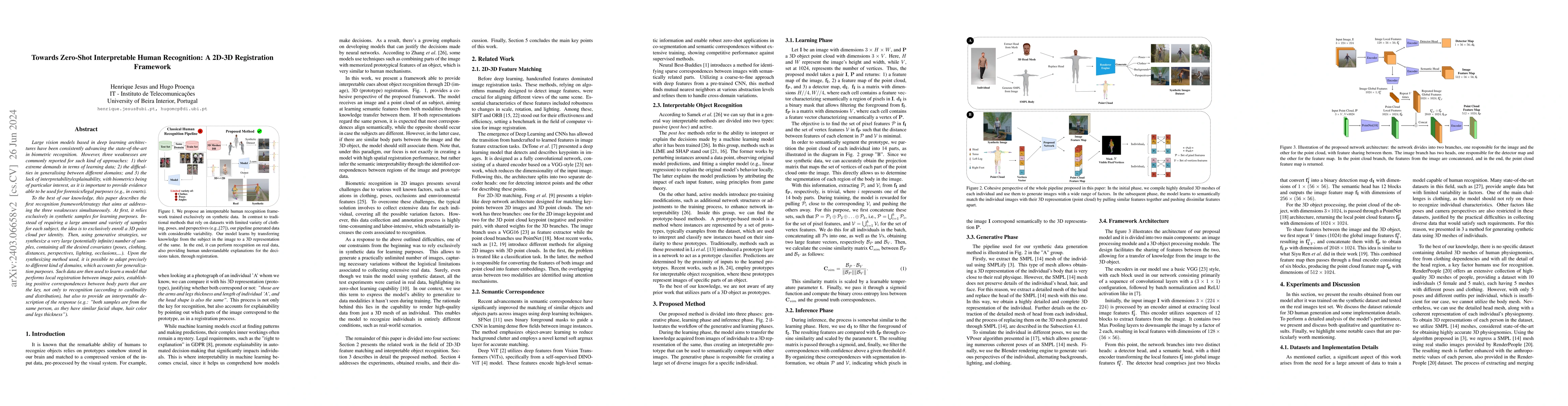 Thumbnail for Towards Zero-Shot Interpretable Human Recognition: A 2D-3D Registration
  Framework
