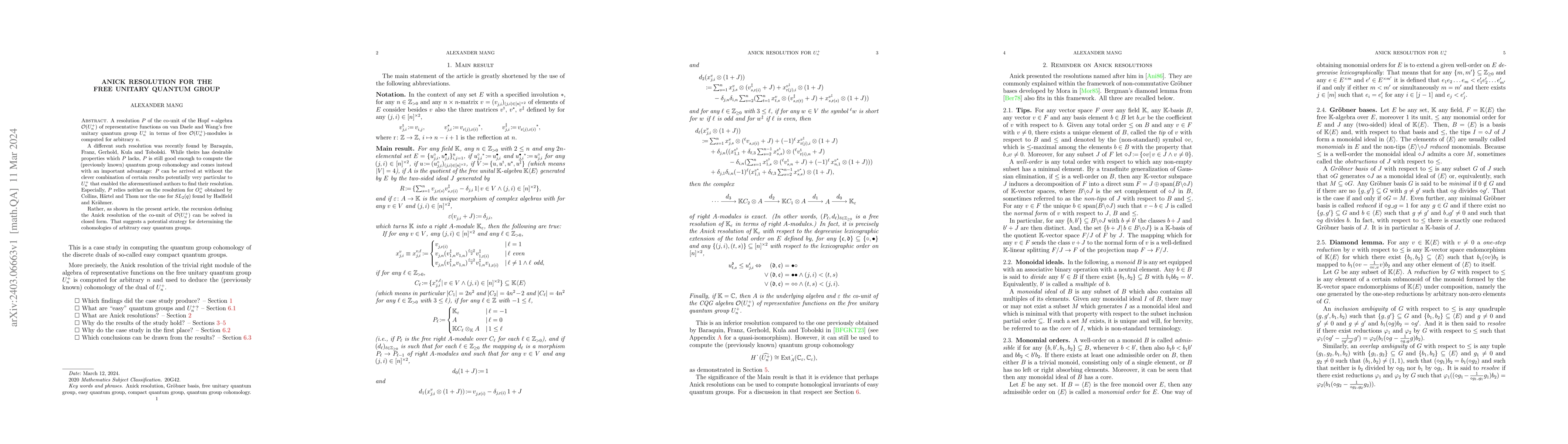 Thumbnail for Anick resolution for the free unitary quantum group