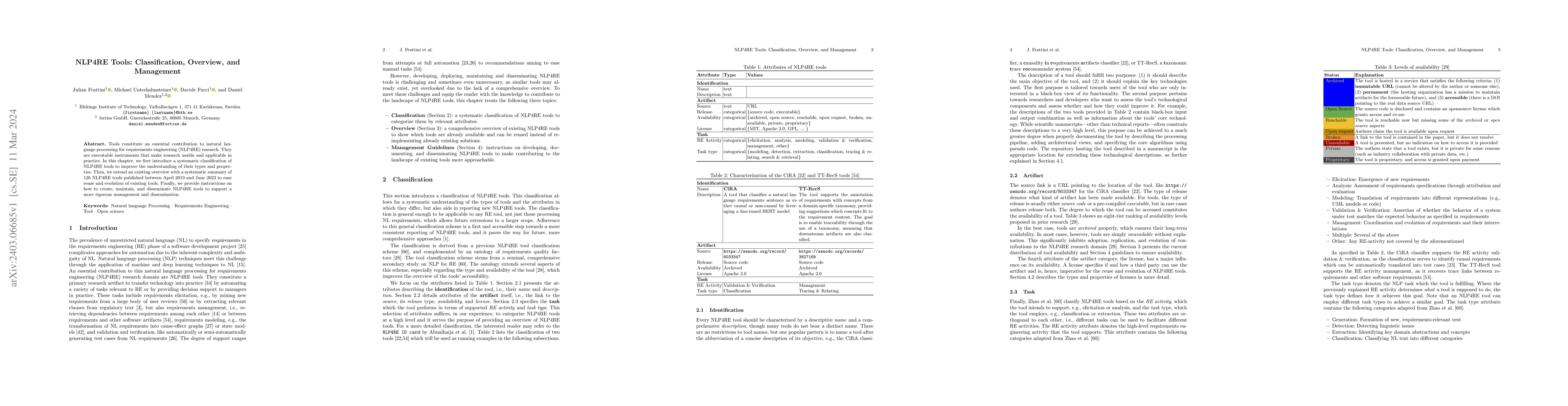 Thumbnail for NLP4RE Tools: Classification, Overview, and Management
