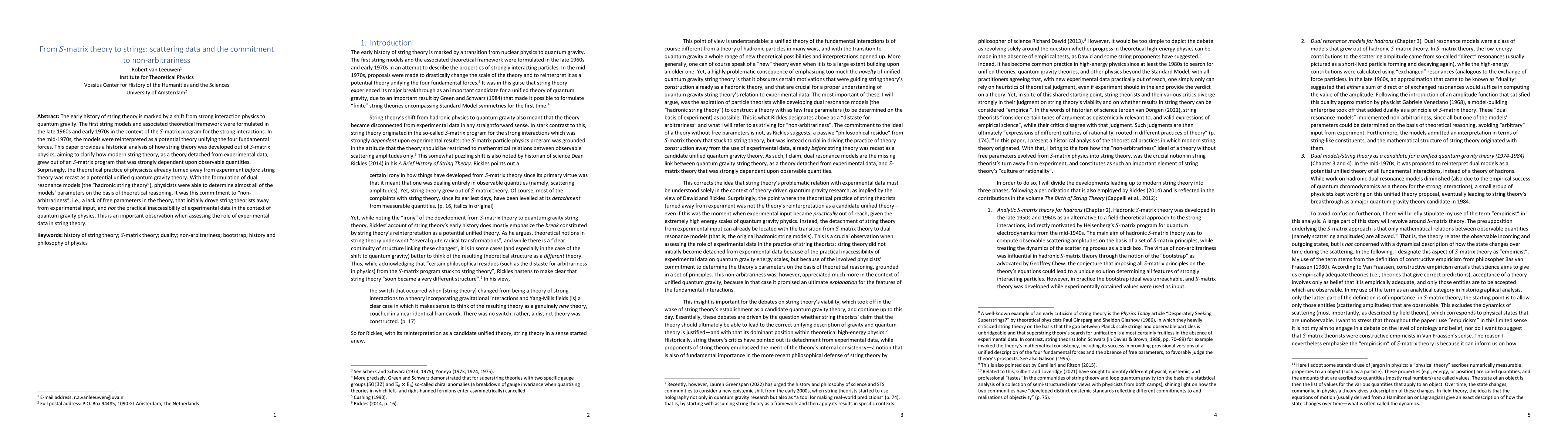 Thumbnail for From S-matrix theory to strings: Scattering data and the commitment to
  non-arbitrariness