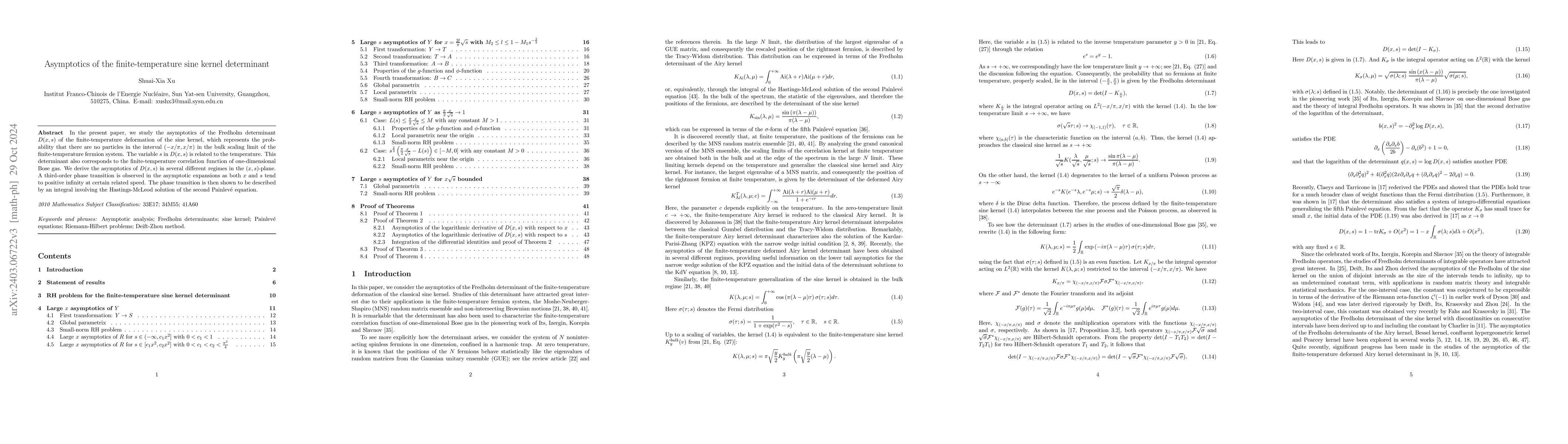 Thumbnail for Asymptotics of the finite-temperature sine kernel determinant