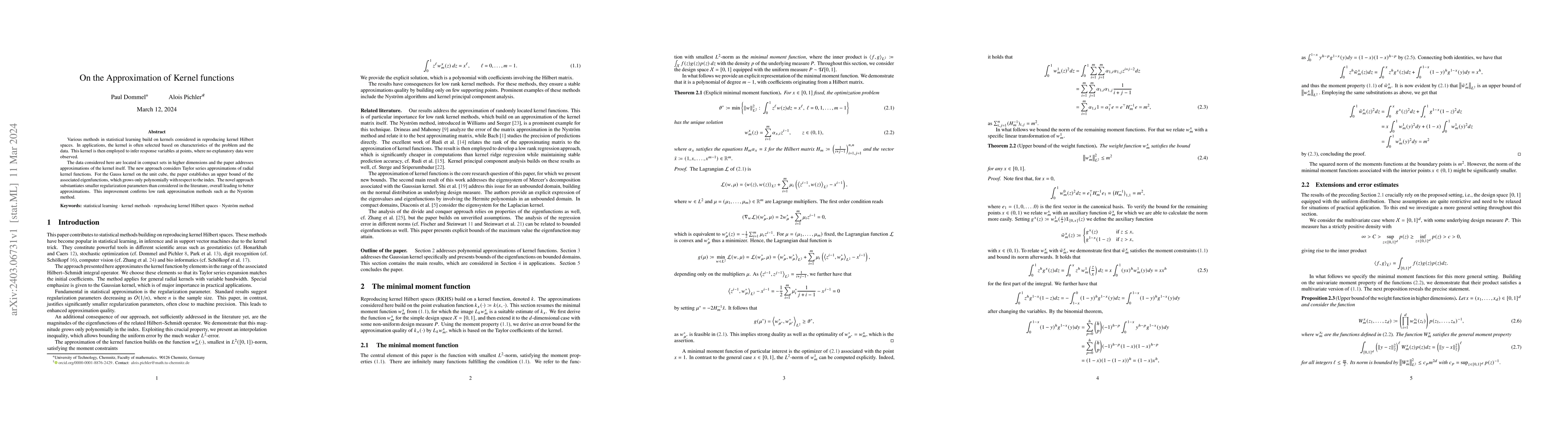 Thumbnail for On the Approximation of Kernel functions
