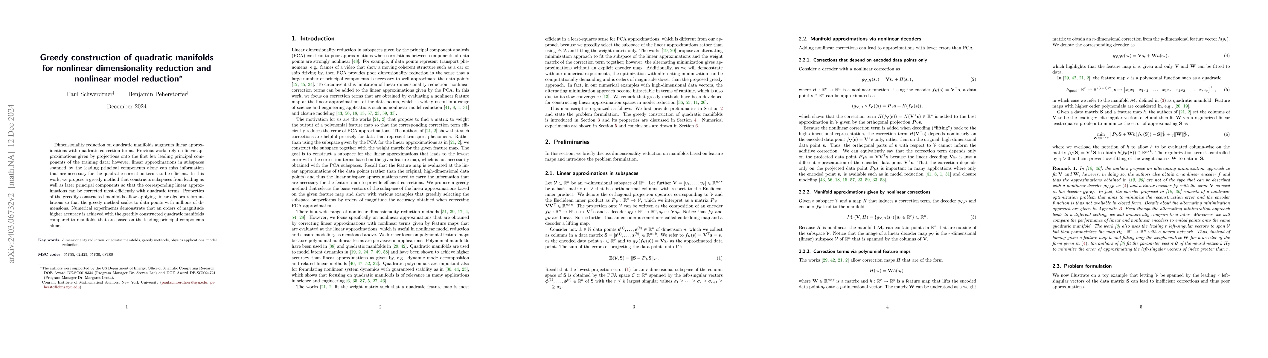 Thumbnail for Greedy construction of quadratic manifolds for nonlinear dimensionality
  reduction and nonlinear model reduction