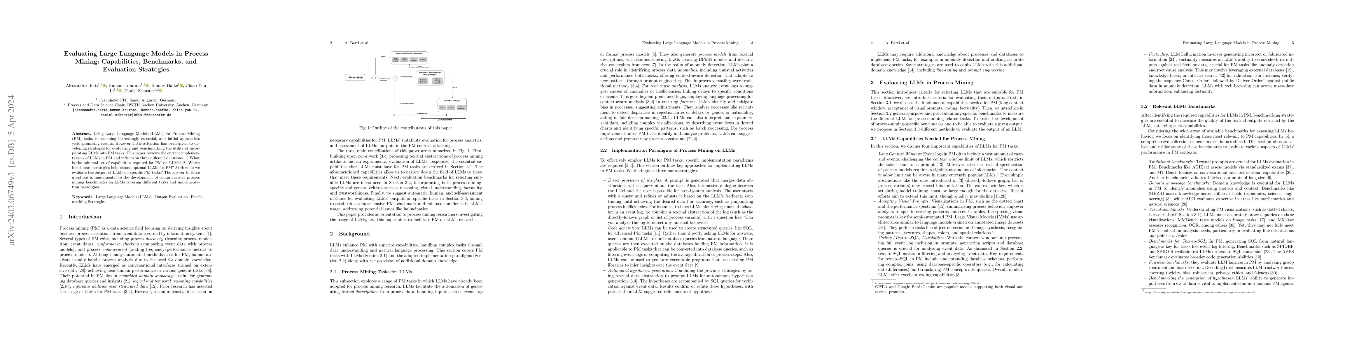 Thumbnail for Evaluating Large Language Models in Process Mining: Capabilities,
  Benchmarks, and Evaluation Strategies