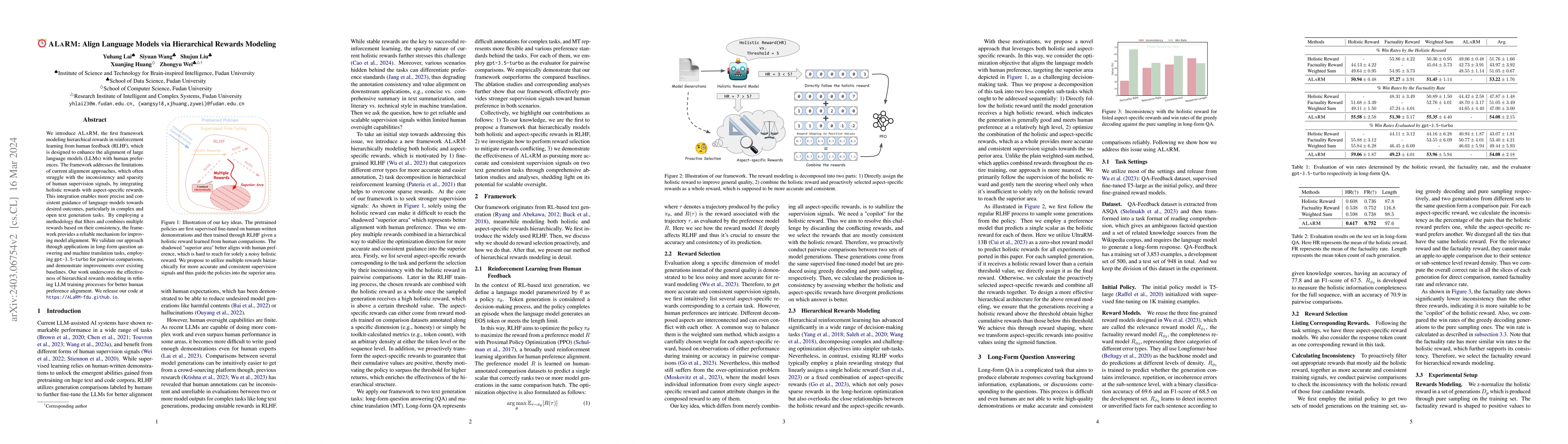 Thumbnail for ALaRM: Align Language Models via Hierarchical Rewards Modeling