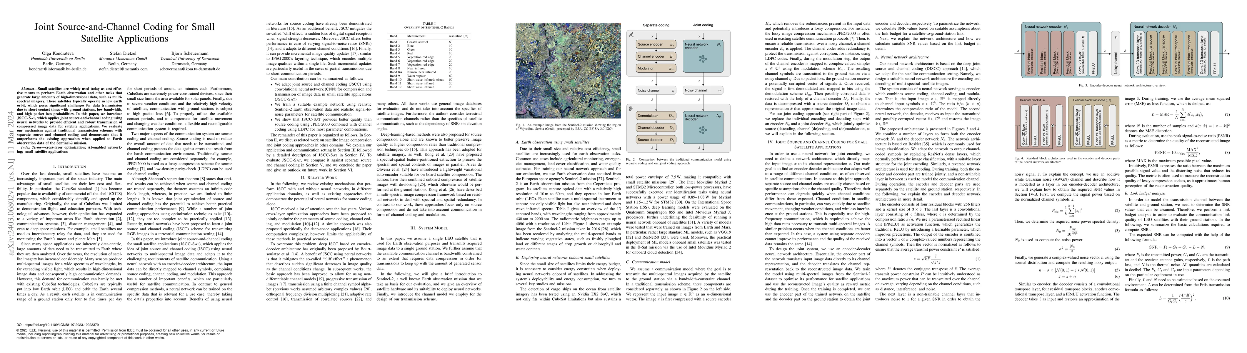 Thumbnail for Joint Source-and-Channel Coding for Small Satellite Applications