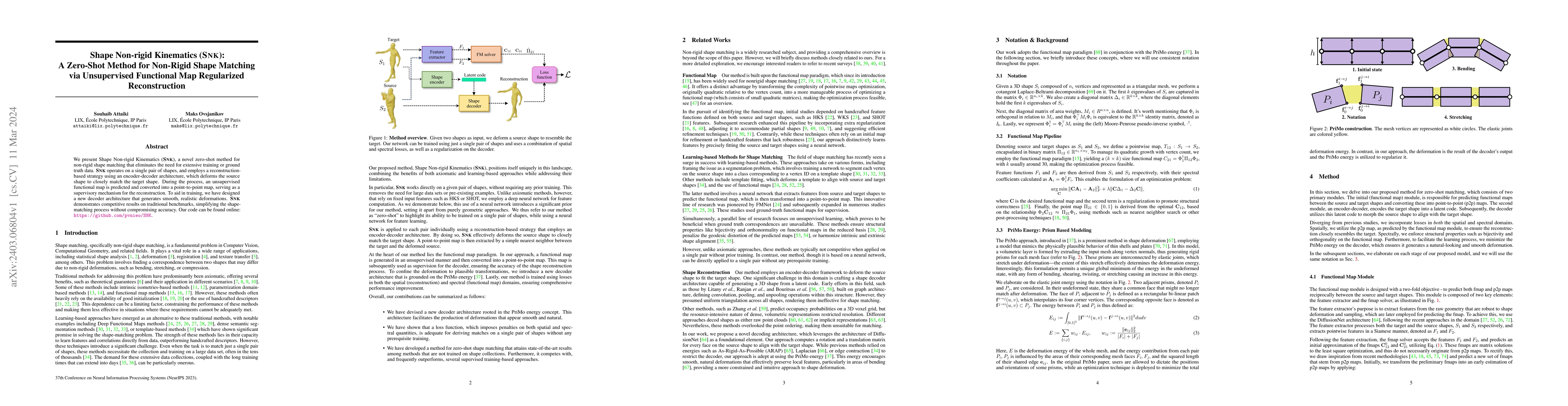Thumbnail for Shape Non-rigid Kinematics (SNK): A Zero-Shot Method for Non-Rigid Shape
  Matching via Unsupervised Functional Map Regularized Reconstruction