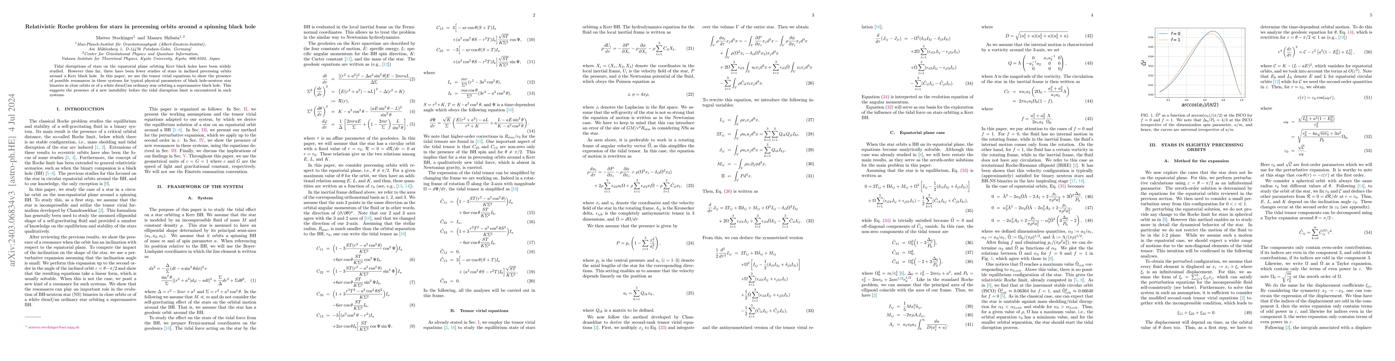 Thumbnail for Relativistic Roche problem for stars in precessing orbits around a
  spinning black hole