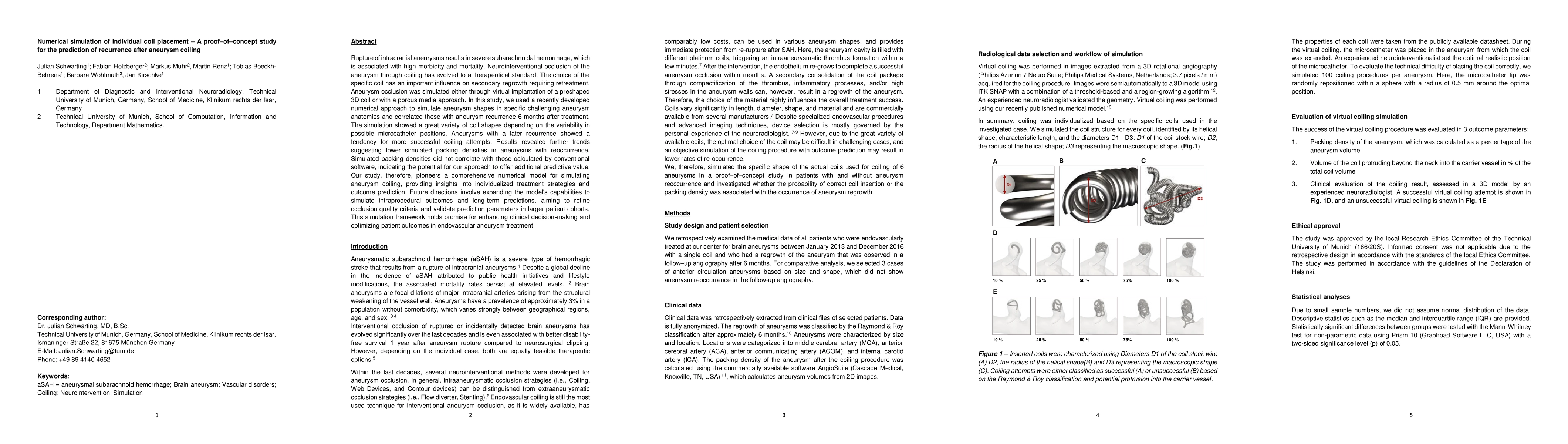Thumbnail for Numerical simulation of individual coil placement -- A proof-of-concept
  study for the prediction of recurrence after aneurysm coiling