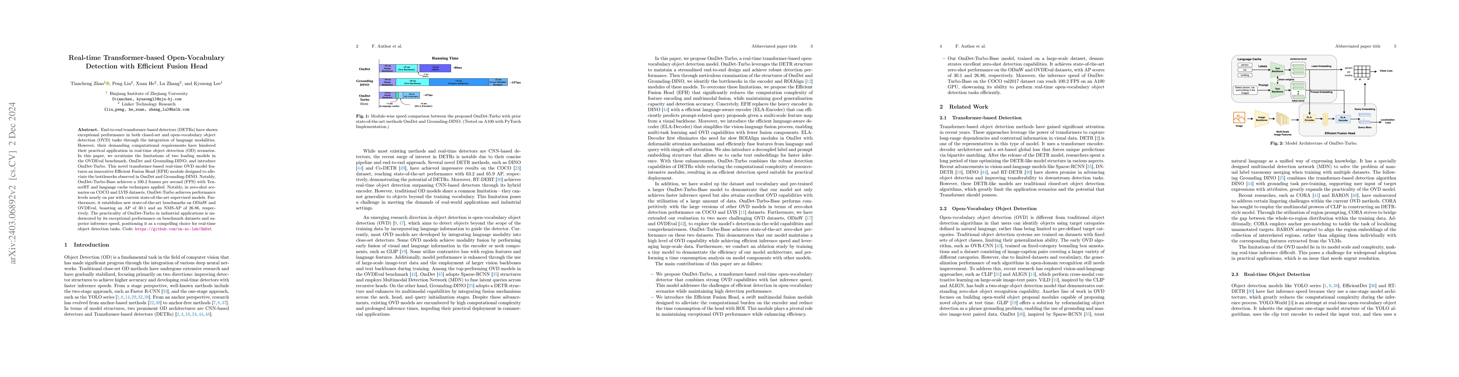 Thumbnail for Real-time Transformer-based Open-Vocabulary Detection with Efficient
  Fusion Head