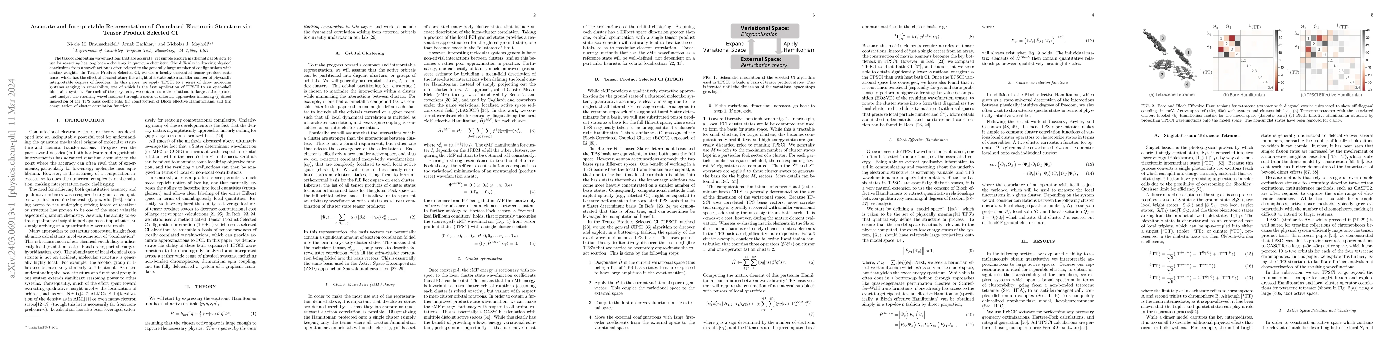 Thumbnail for Accurate and Interpretable Representation of Correlated Electronic
  Structure via Tensor Product Selected CI