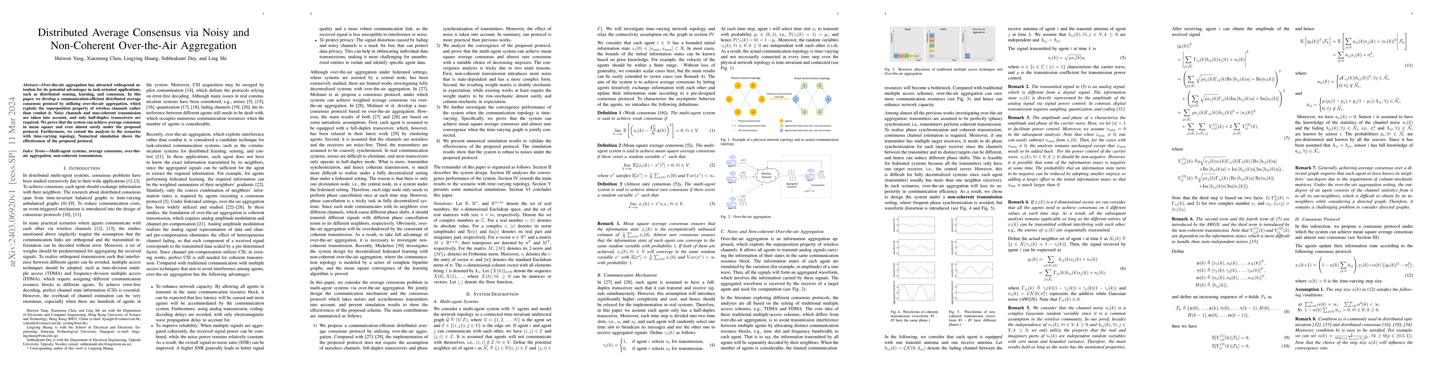 Thumbnail for Distributed Average Consensus via Noisy and Non-Coherent Over-the-Air
  Aggregation
