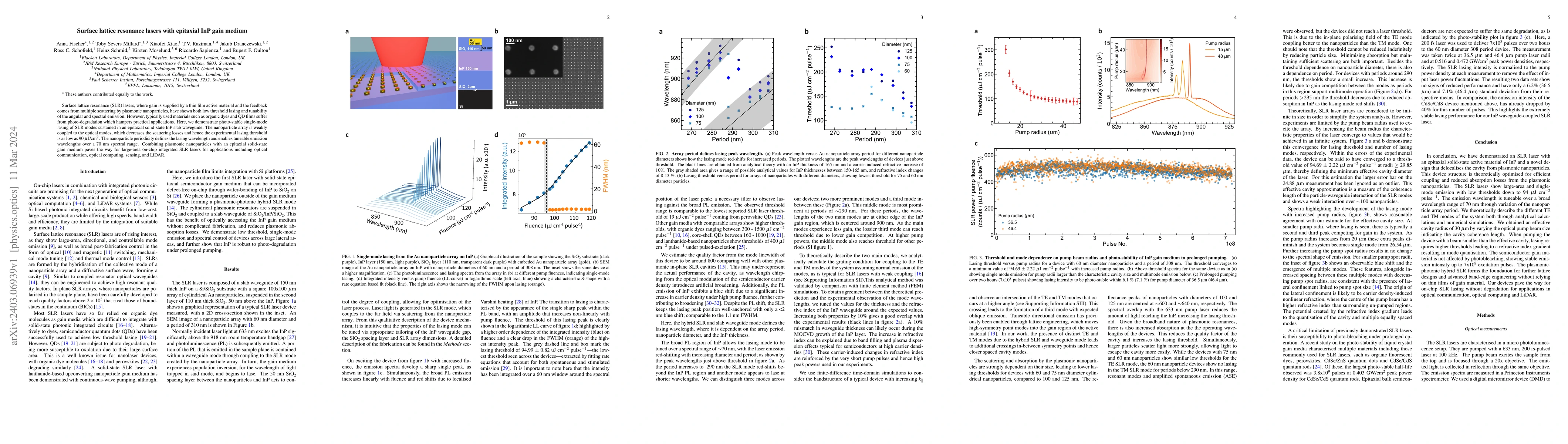 Thumbnail for Surface lattice resonance lasers with epitaxial InP gain medium