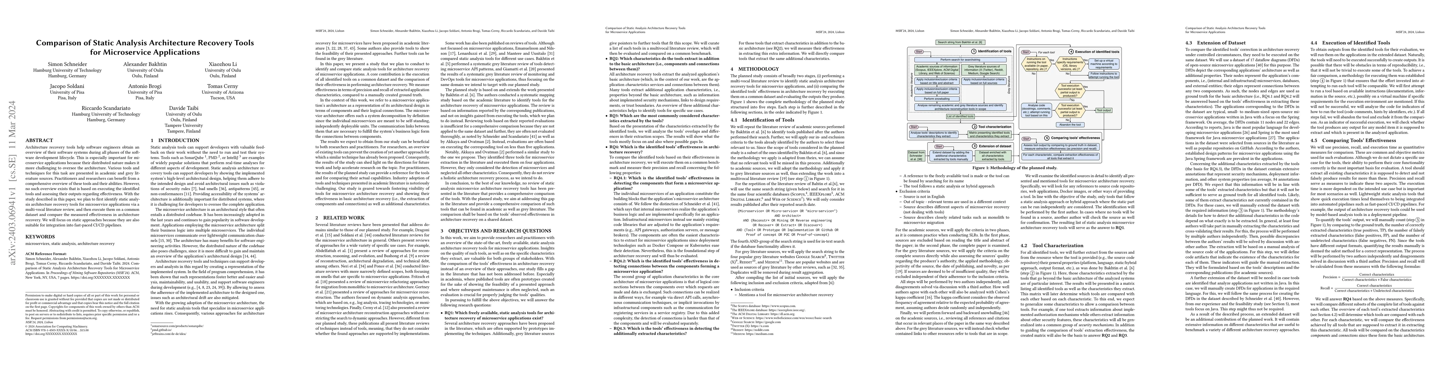 Thumbnail for Comparison of Static Analysis Architecture Recovery Tools for
  Microservice Applications