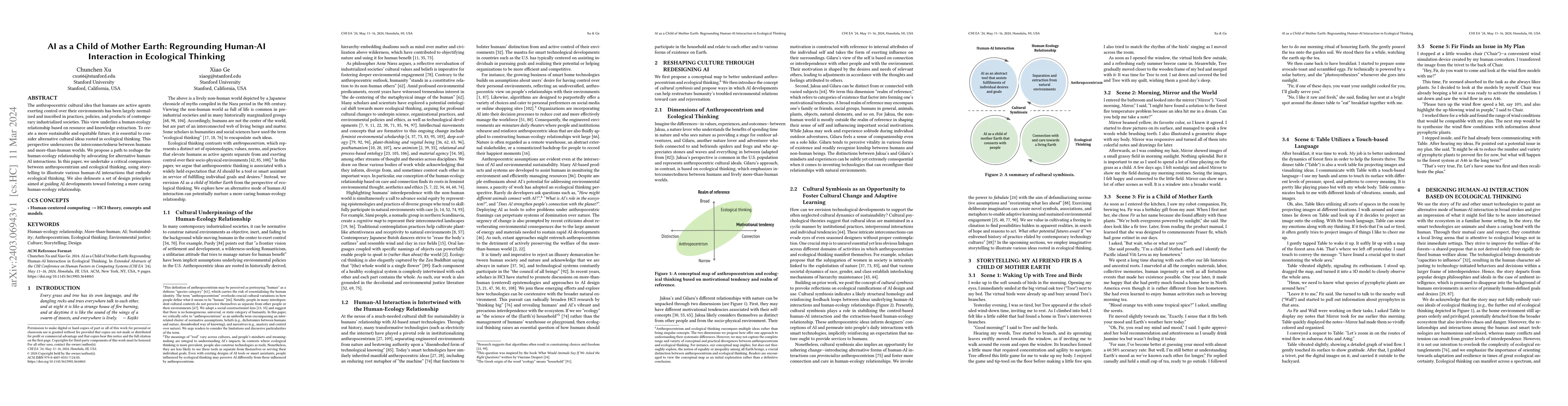 Thumbnail for AI as a Child of Mother Earth: Regrounding Human-AI Interaction in
  Ecological Thinking
