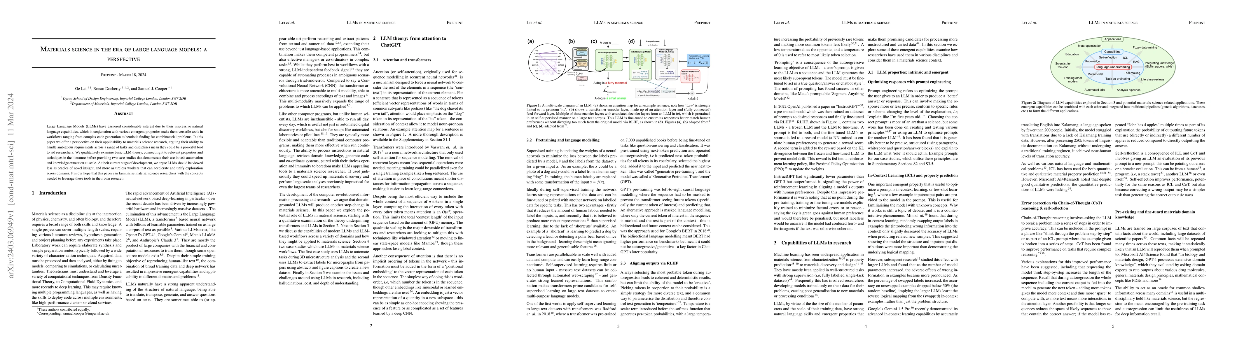 Thumbnail for Materials science in the era of large language models: a perspective