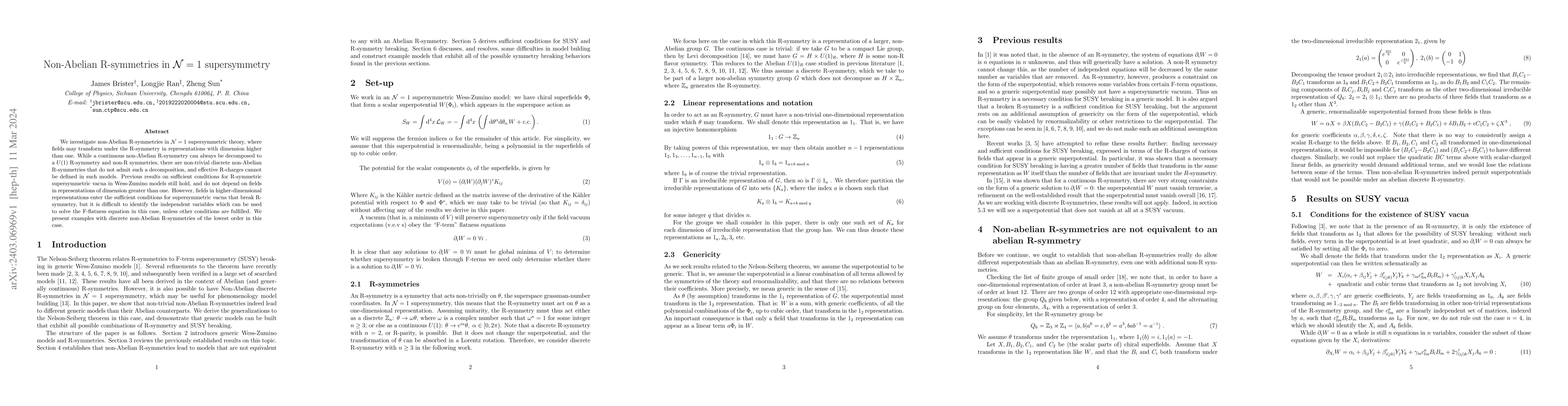 Thumbnail for Non-Abelian R-symmetries in $\mathcal{N}=1$ supersymmetry