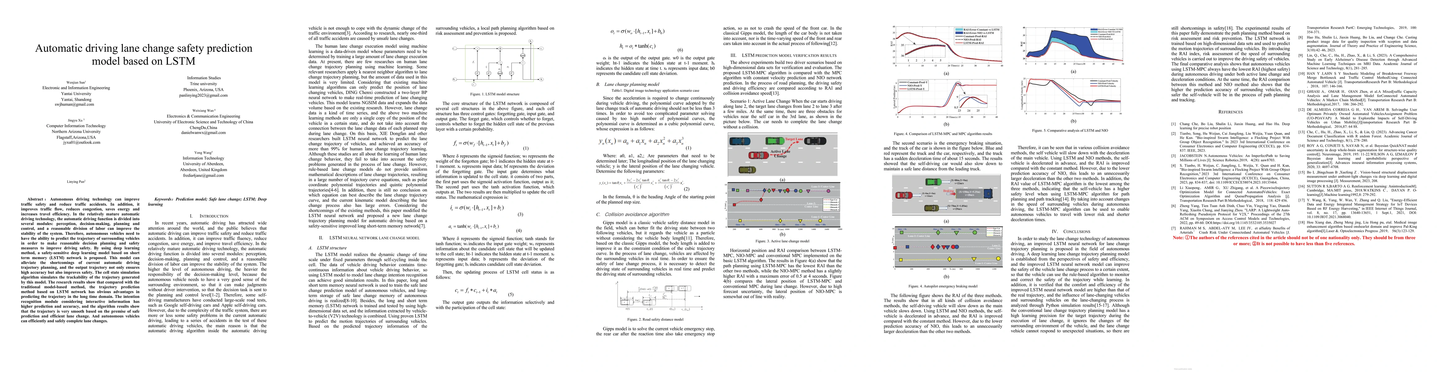Thumbnail for Automatic driving lane change safety prediction model based on LSTM