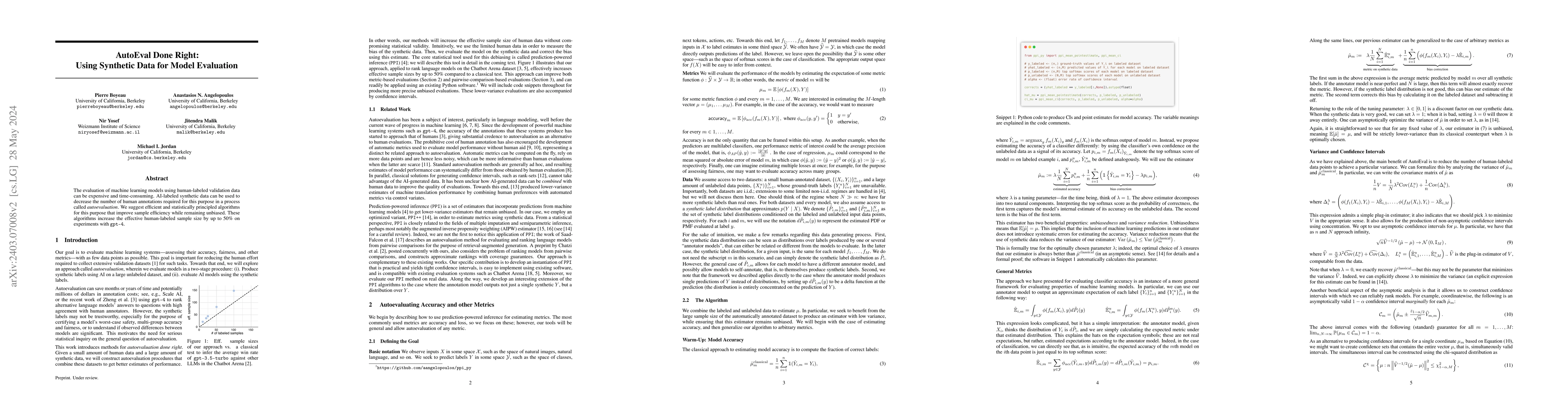 Thumbnail for AutoEval Done Right: Using Synthetic Data for Model Evaluation