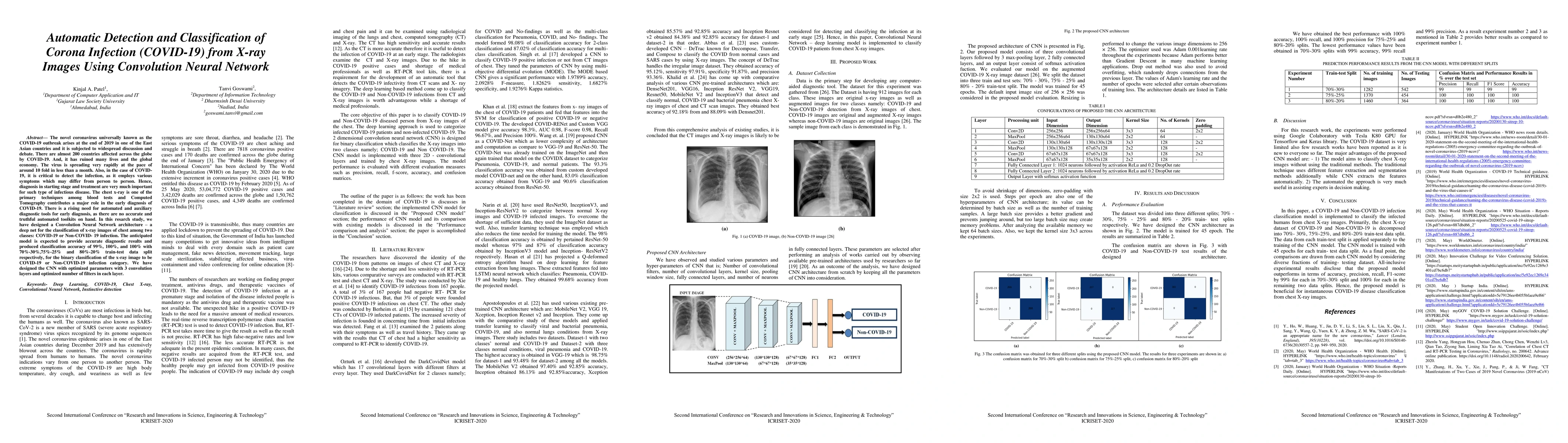 Thumbnail for Automatic Detection and Classification of Corona Infection (COVID-19)
  from X-ray Images Using Convolution Neural Network