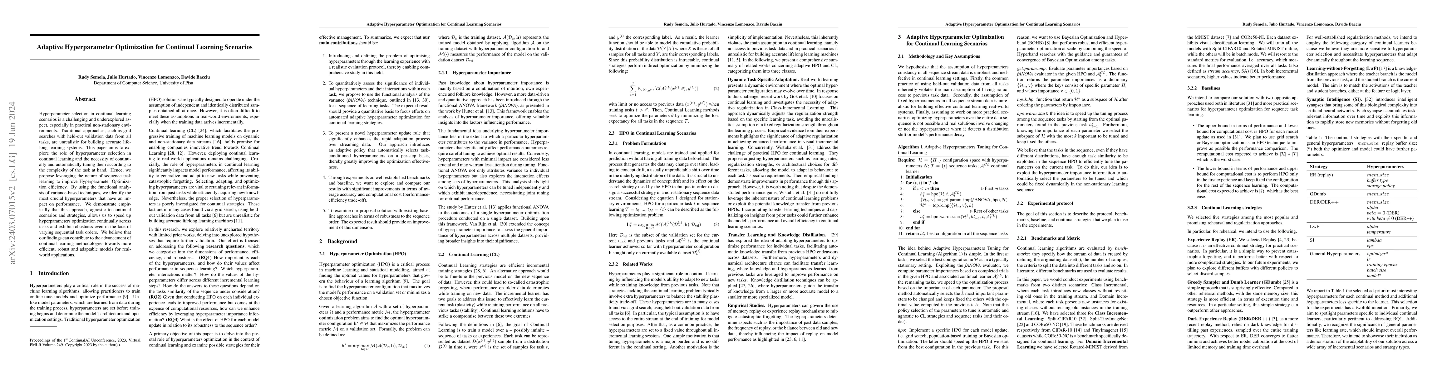Thumbnail for Adaptive Hyperparameter Optimization for Continual Learning Scenarios