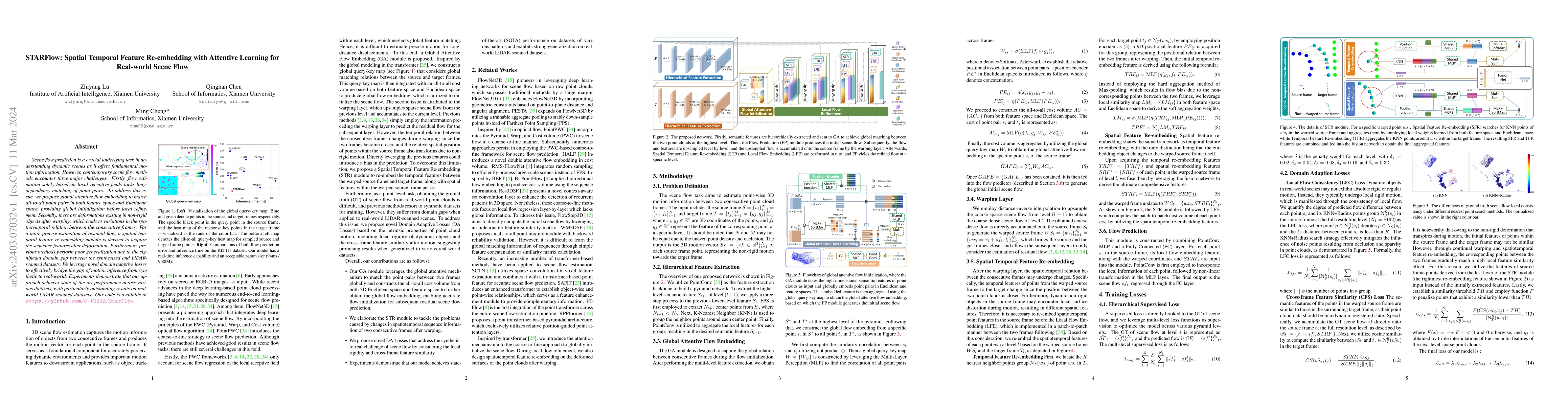 Thumbnail for STARFlow: Spatial Temporal Feature Re-embedding with Attentive Learning
  for Real-world Scene Flow