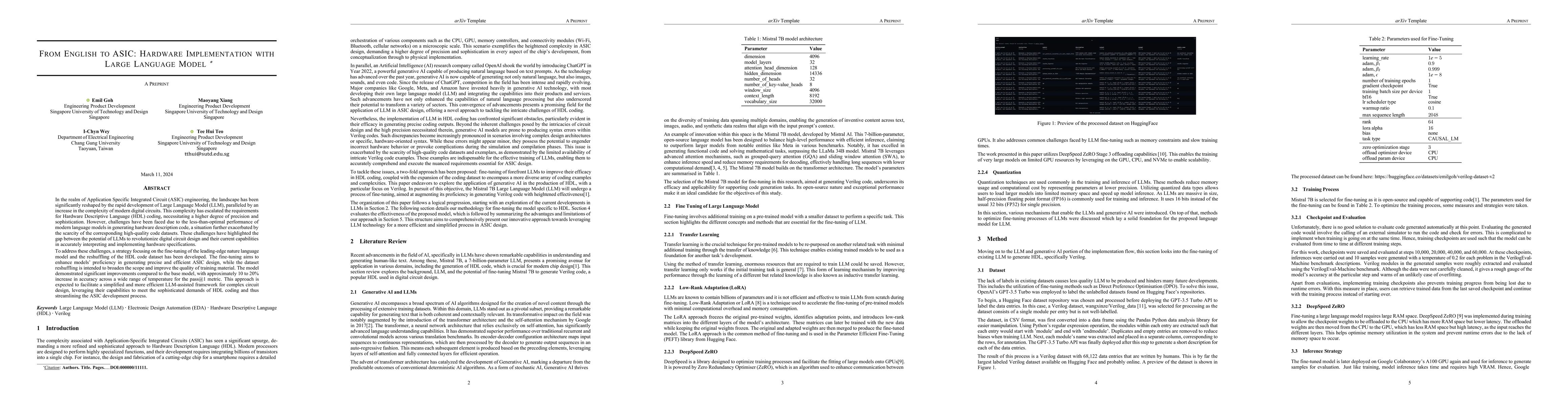Thumbnail for From English to ASIC: Hardware Implementation with Large Language Model