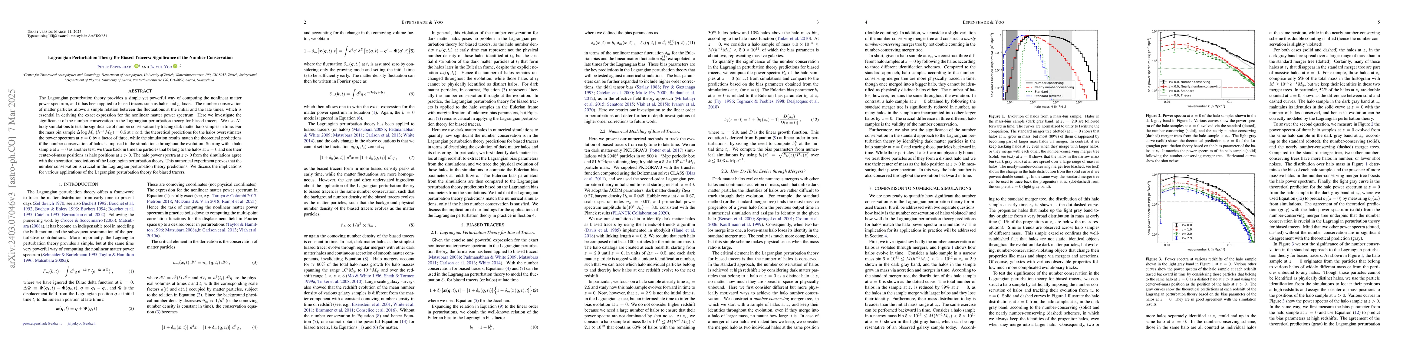 Thumbnail for Lagrangian Perturbation Theory for Biased Tracers: Halo numbers are
  conserved?