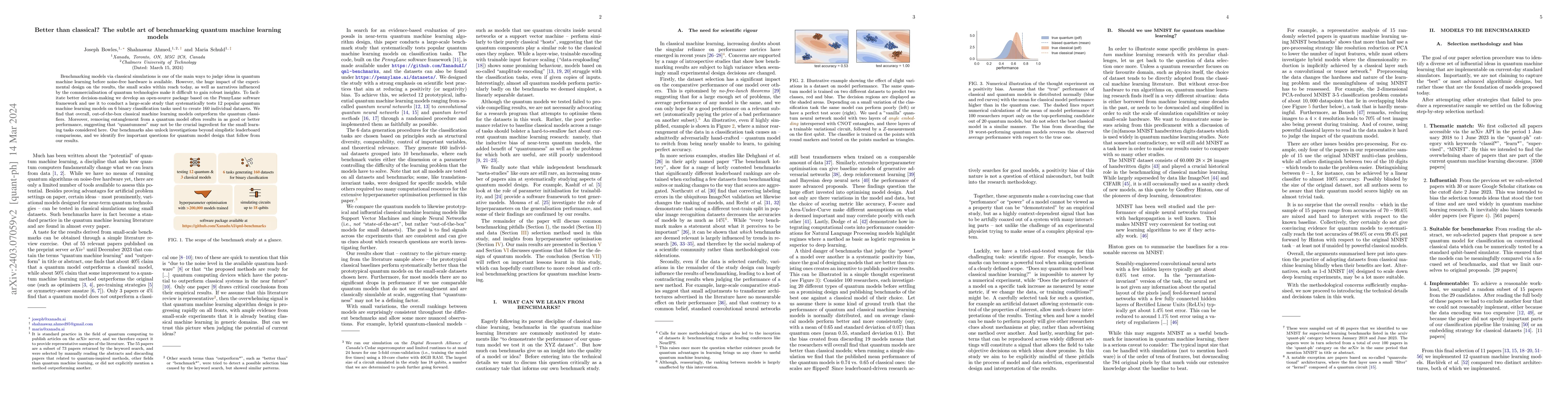 Thumbnail for Better than classical? The subtle art of benchmarking quantum machine
  learning models