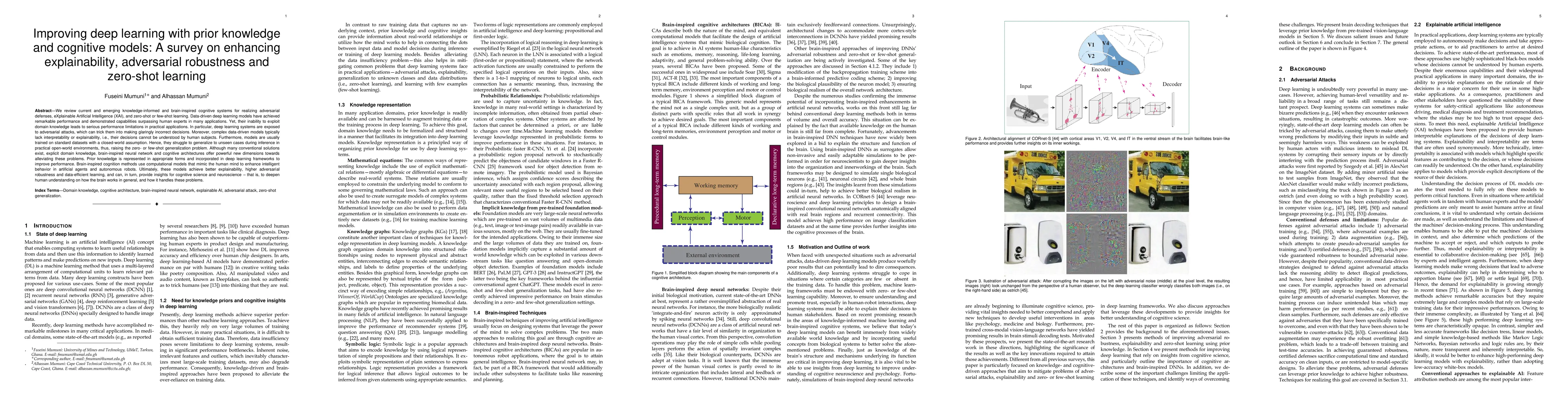 Thumbnail for Improving deep learning with prior knowledge and cognitive models: A
  survey on enhancing explainability, adversarial robustness and zero-shot
  learning