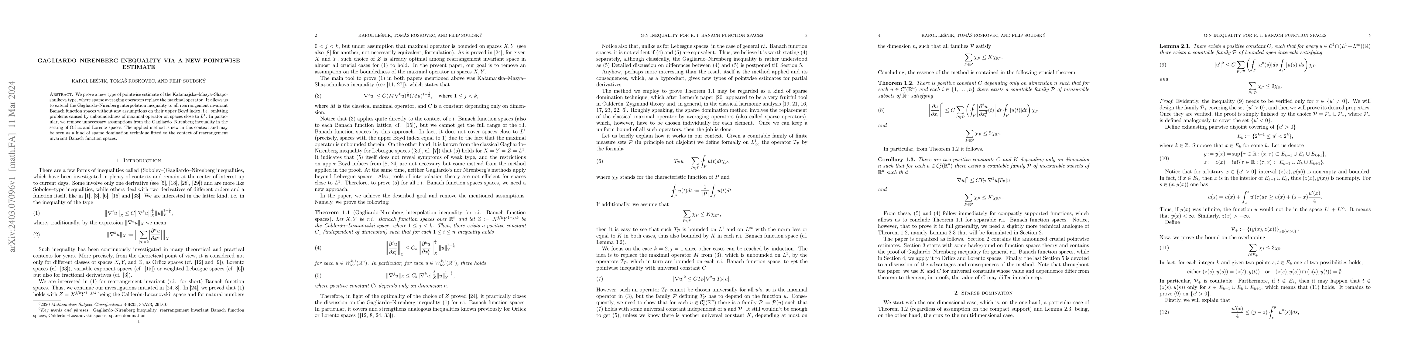 Thumbnail for Gagliardo-Nirenberg inequality via a new pointwise estimate