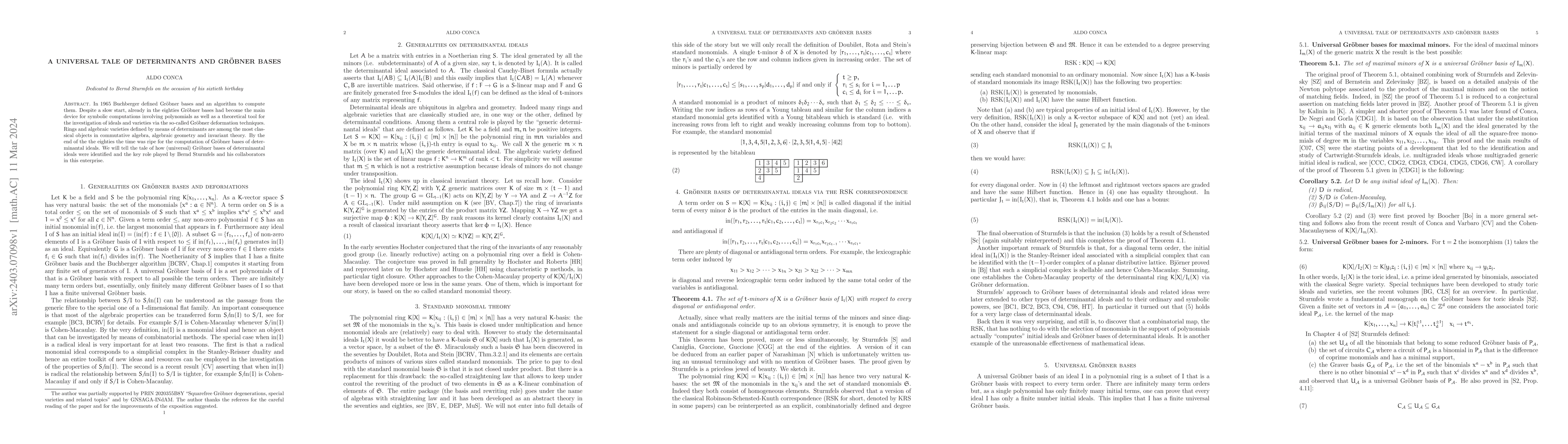 Thumbnail for A universal tale of determinants and Gr\"obner bases