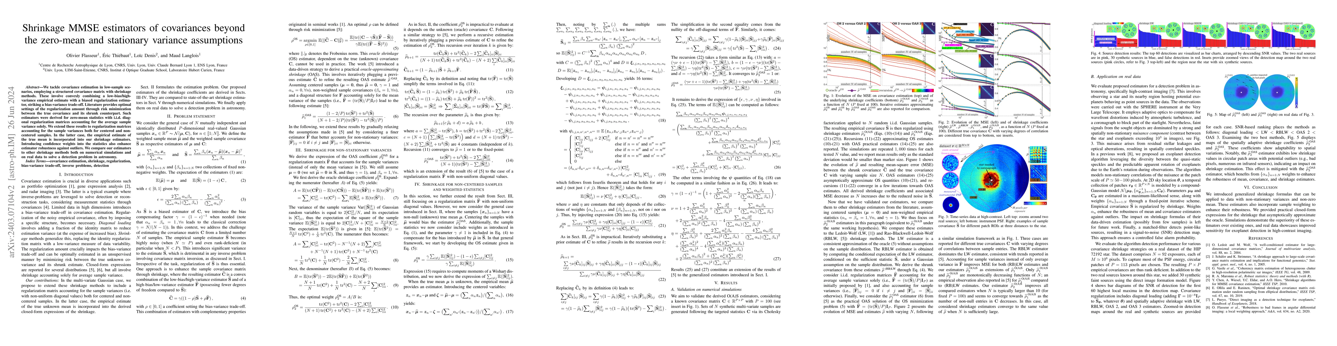 Thumbnail for Shrinkage MMSE estimators of covariances beyond the zero-mean and
  stationary variance assumptions