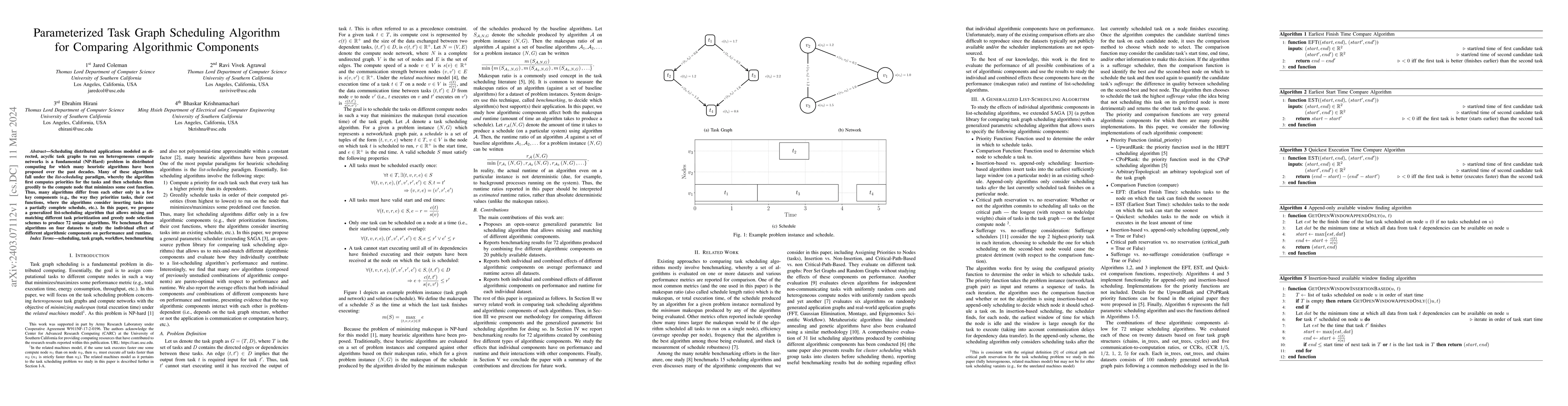 Thumbnail for Parameterized Task Graph Scheduling Algorithm for Comparing Algorithmic
  Components