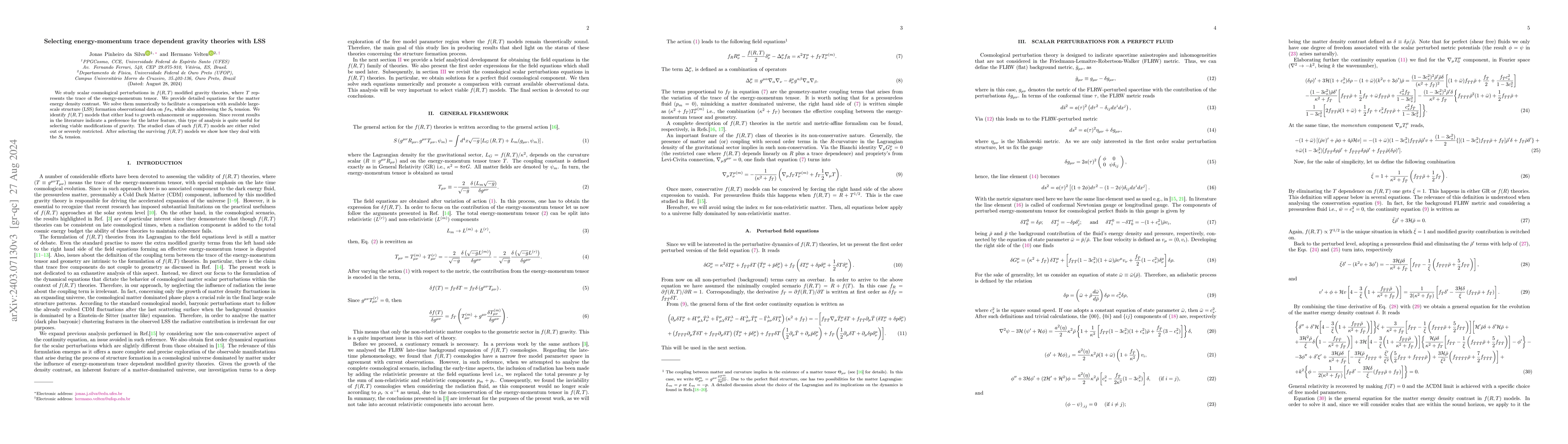 Thumbnail for Selecting energy-momentum trace dependent gravity theories with LSS