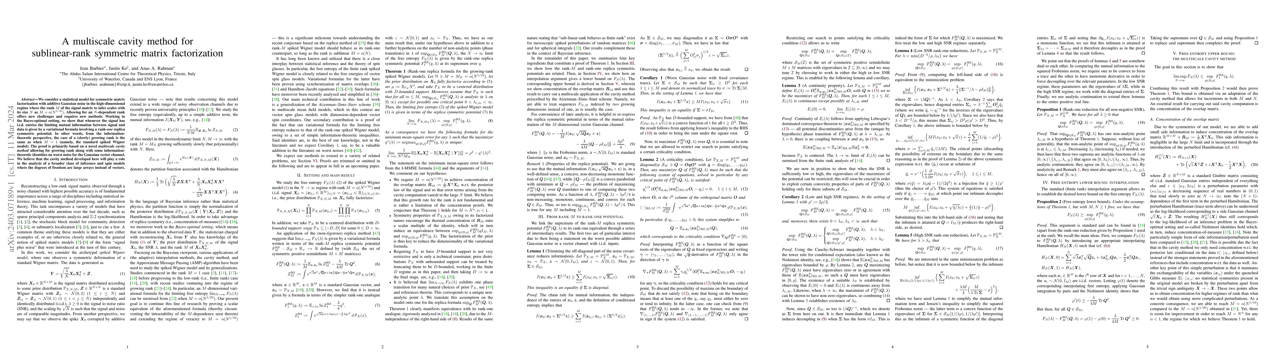 Thumbnail for A multiscale cavity method for sublinear-rank symmetric matrix
  factorization