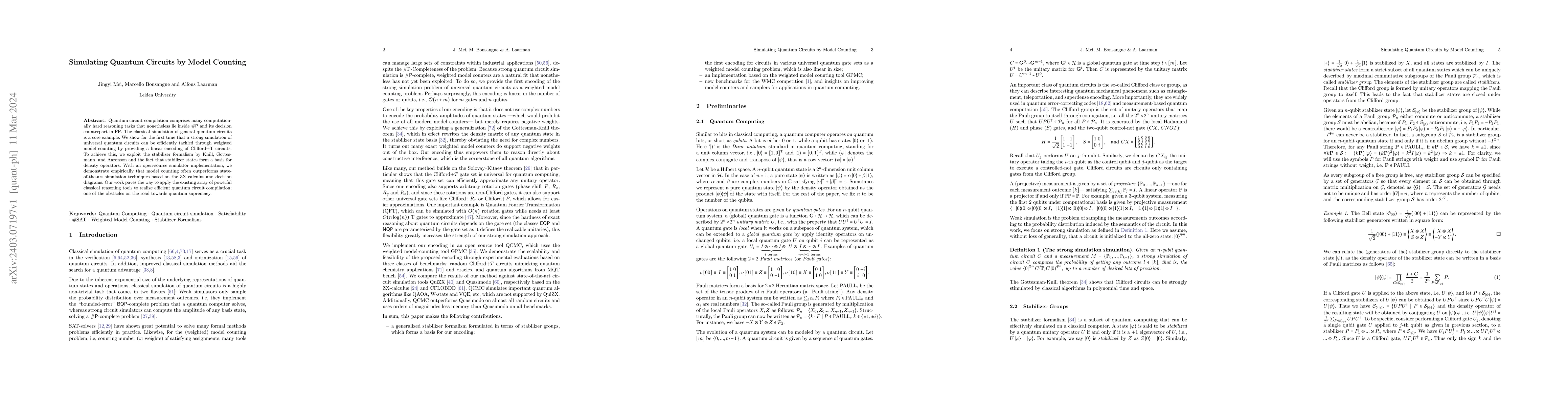 Thumbnail for Simulating Quantum Circuits by Model Counting