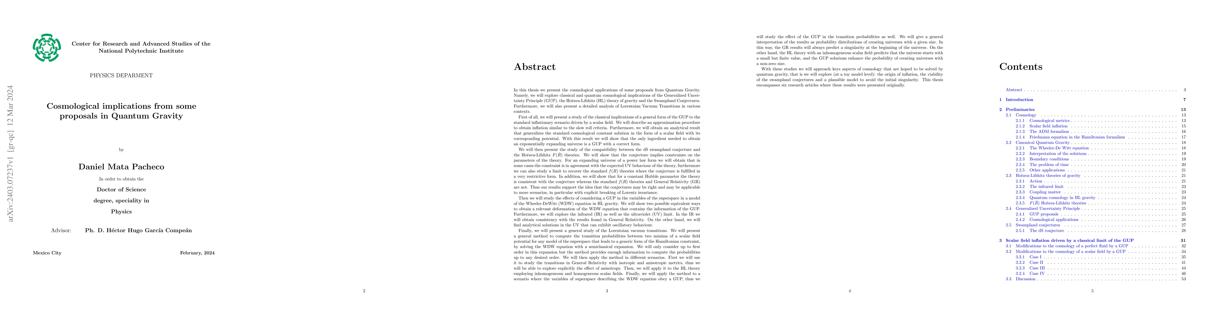 Thumbnail for Cosmological implications from some proposals in Quantum Gravity