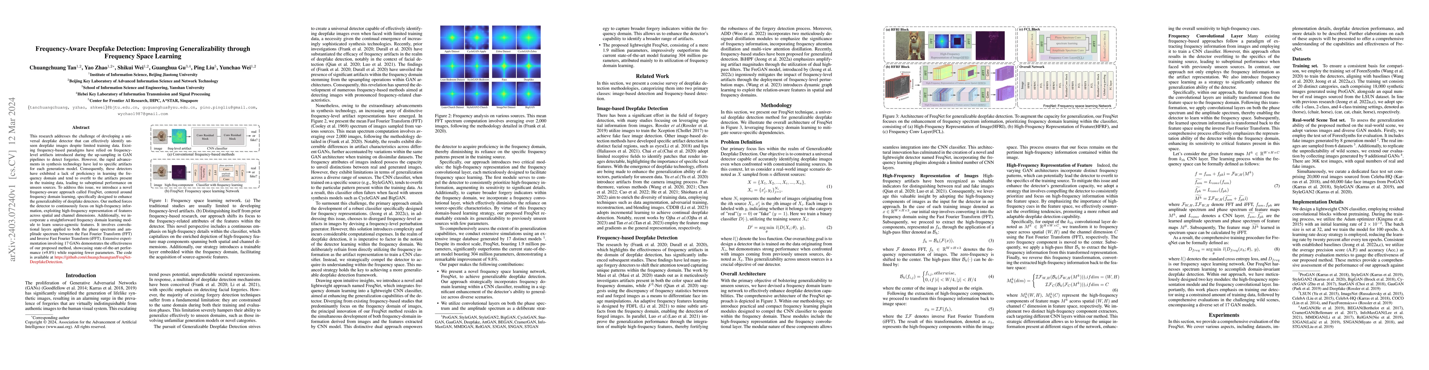 Thumbnail for Frequency-Aware Deepfake Detection: Improving Generalizability through
  Frequency Space Learning