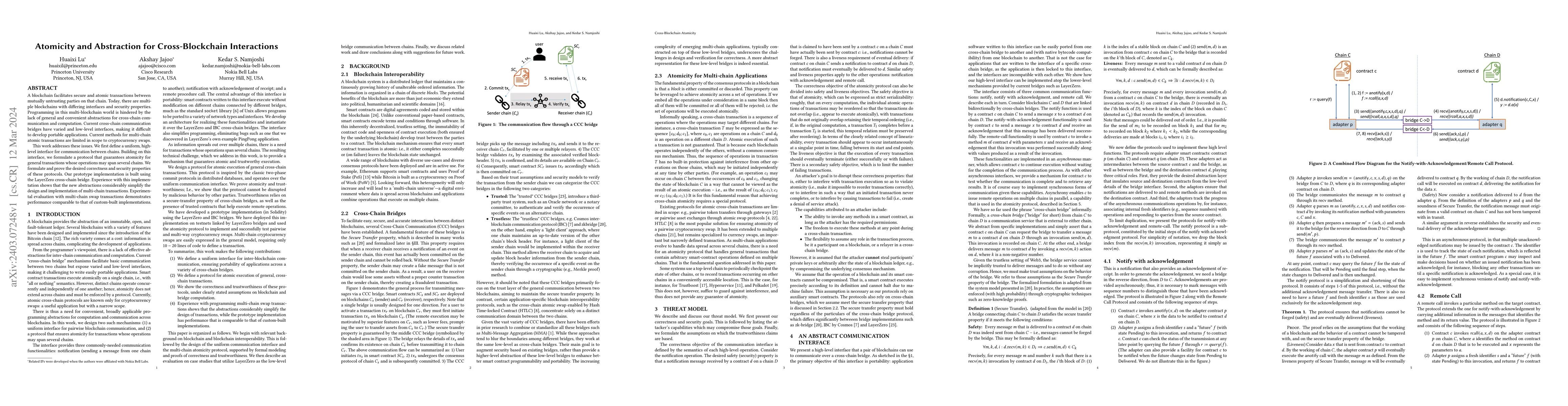 Thumbnail for Atomicity and Abstraction for Cross-Blockchain Interactions