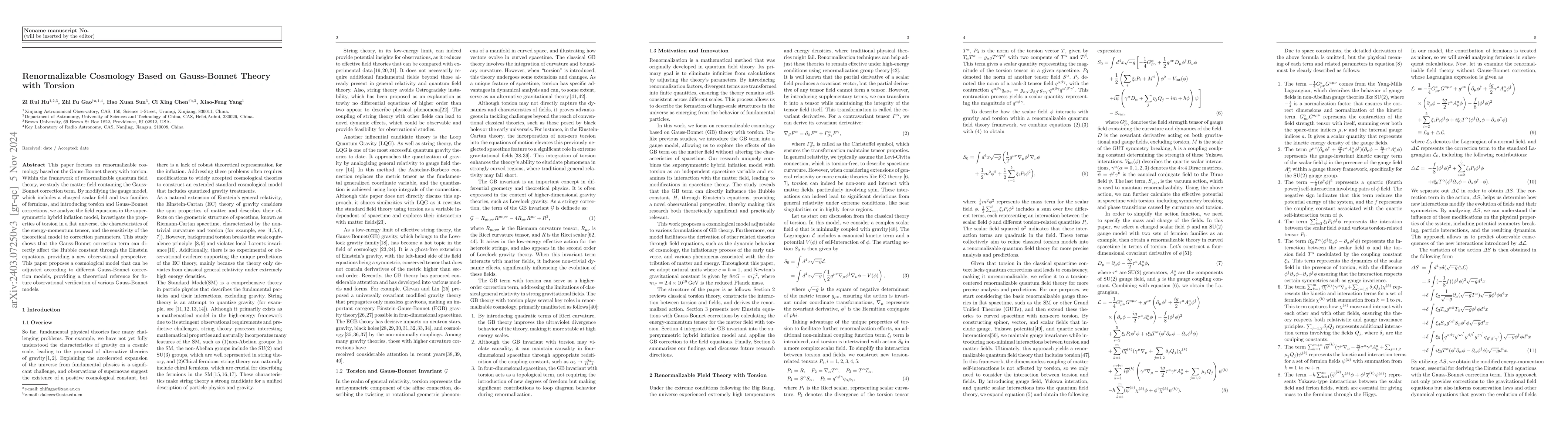 Thumbnail for Integrating Gauss-Bonnet Corrections in Quantum Field Theory:
  Implications for Torsion, Gauge Bosons, and the Hubble Constant