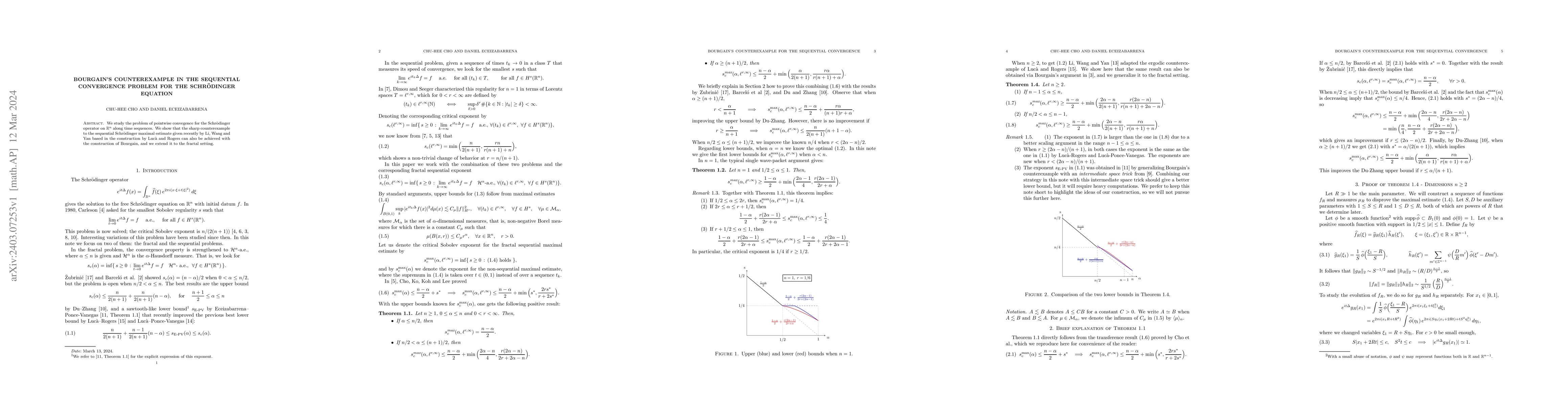 Thumbnail for Bourgain's counterexample in the sequential convergence problem for the
  Schr\"odinger equation