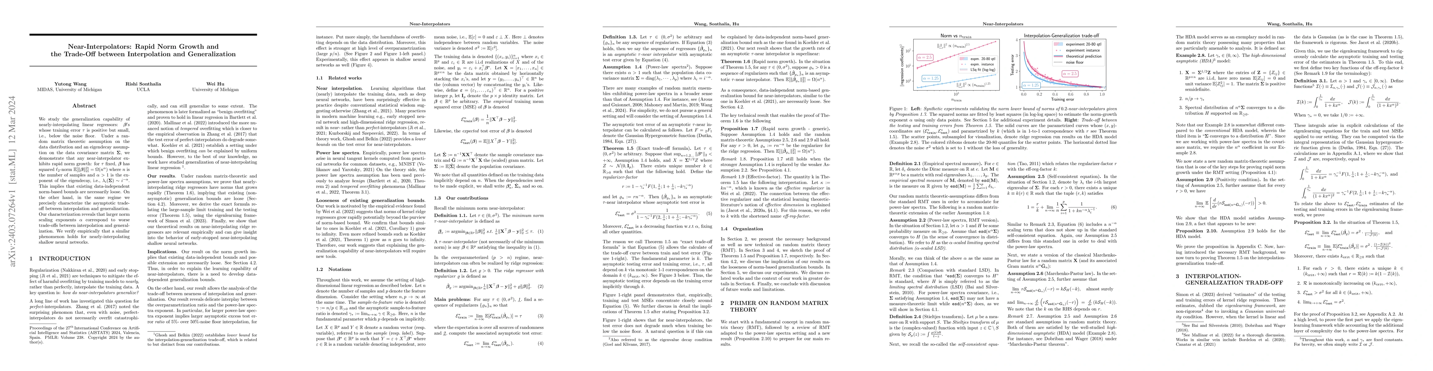 Thumbnail for Near-Interpolators: Rapid Norm Growth and the Trade-Off between
  Interpolation and Generalization