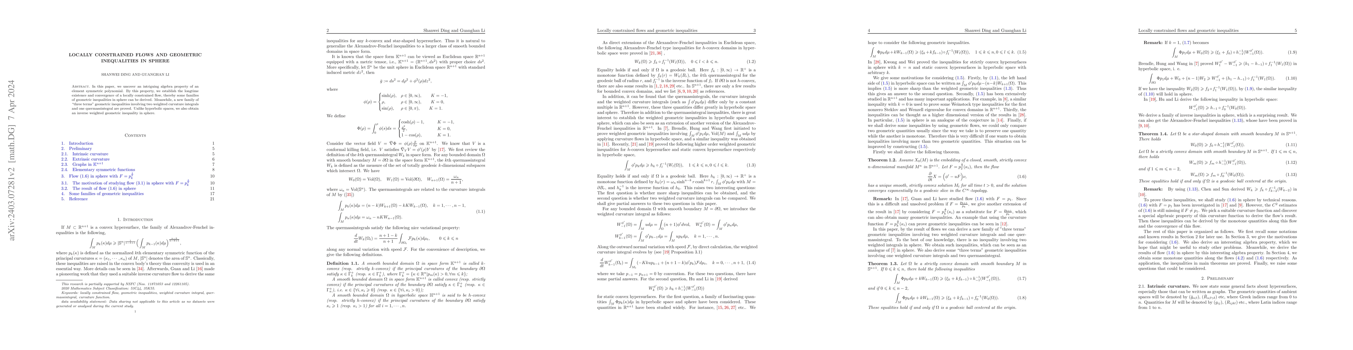 Thumbnail for Locally constrained flows and geometric inequalities in sphere