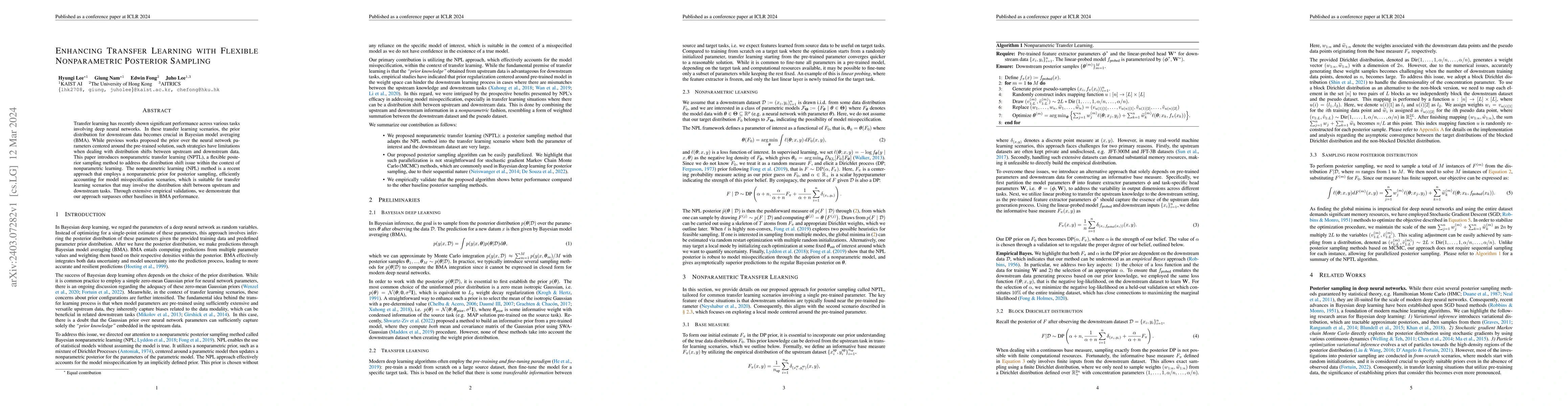 Thumbnail for Enhancing Transfer Learning with Flexible Nonparametric Posterior
  Sampling