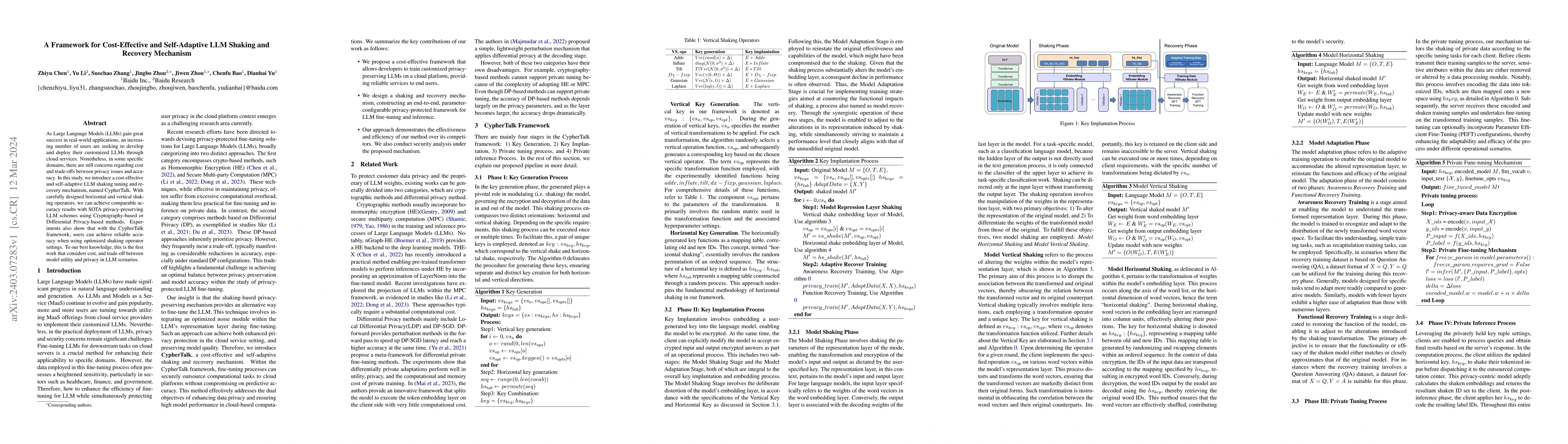Thumbnail for A Framework for Cost-Effective and Self-Adaptive LLM Shaking and
  Recovery Mechanism
