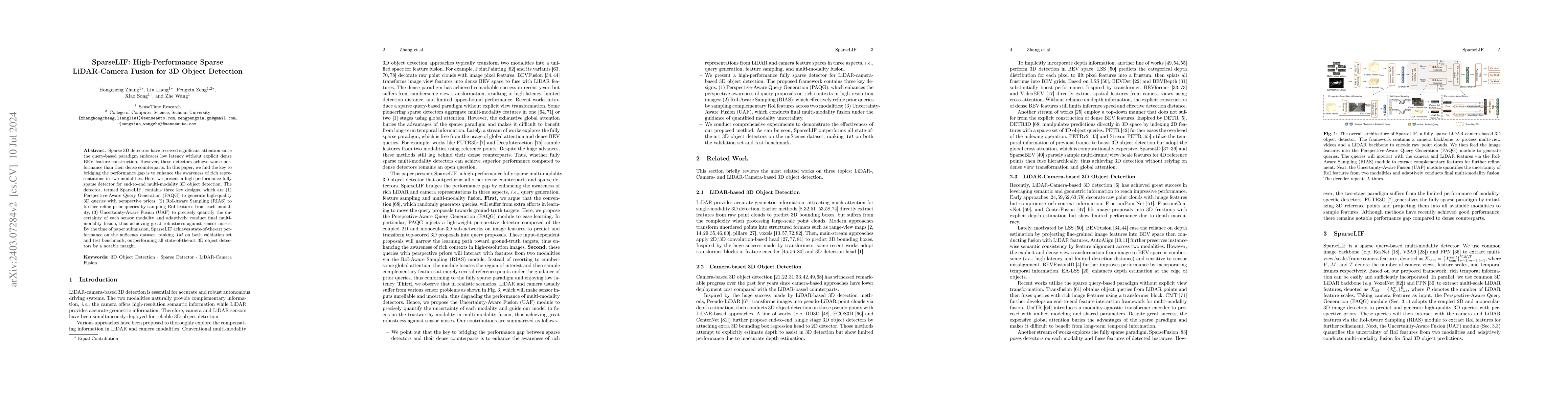Thumbnail for SparseLIF: High-Performance Sparse LiDAR-Camera Fusion for 3D Object
  Detection