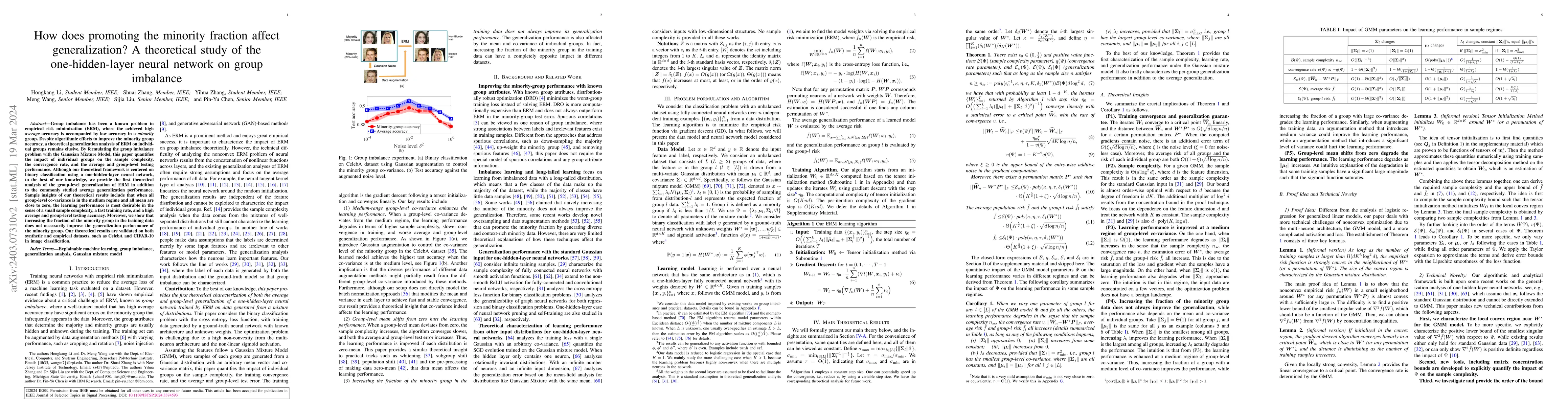 Thumbnail for How does promoting the minority fraction affect generalization? A
  theoretical study of the one-hidden-layer neural network on group imbalance