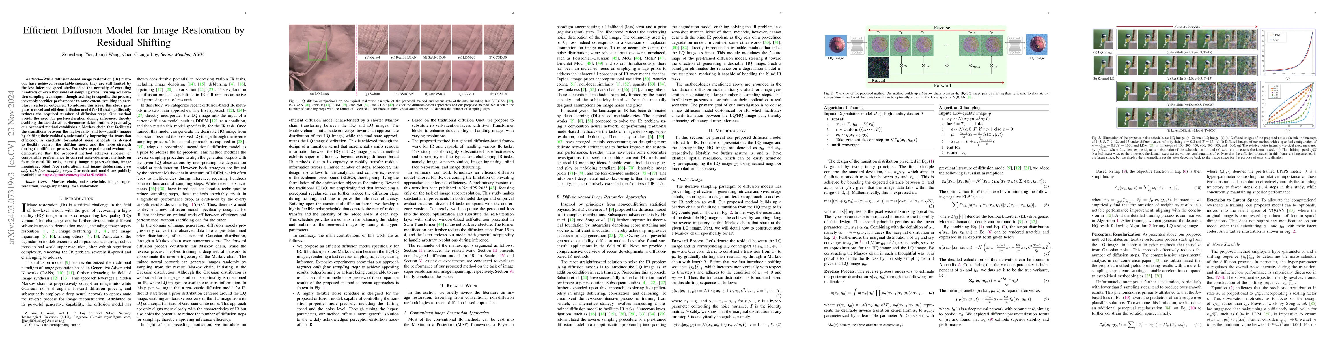 Thumbnail for Efficient Diffusion Model for Image Restoration by Residual Shifting